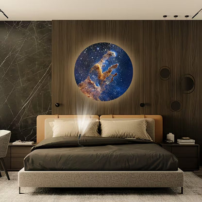 Dreamy Moon And Starry Sky Projection Lamp, Welcome Lamp, Sunset Lamp Projection, Bedroom Night Light, Internet Celebrity Background Lamp, Halloween, Christmas, New Year'S Day Holiday Projection Night Light.