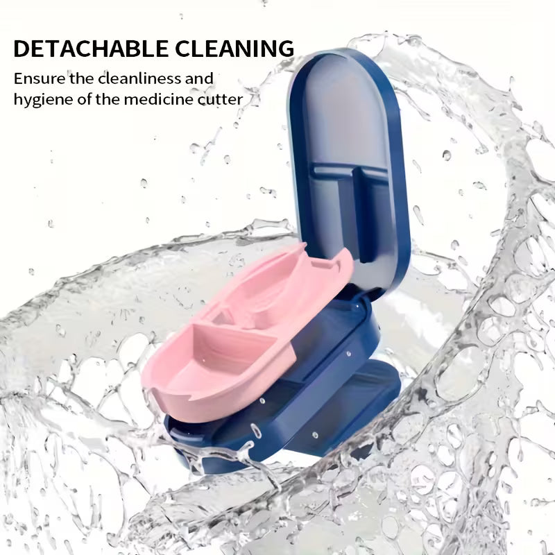 Pill Cutter Splitter Portable Pill Divider Compartment Box Tablet Divider Medicine Tool Kit