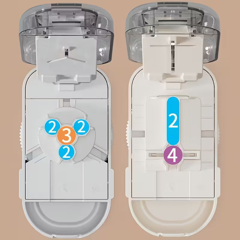 New Half-Third Particularized Pill Cutter, Adjustable Pill Cutter, Food Grade Safe Material, Non-Slip Base, Easily Cut Pills, Suitable for Traveling and Camping