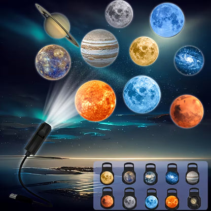 Dreamy Moon And Starry Sky Projection Lamp, Welcome Lamp, Sunset Lamp Projection, Bedroom Night Light, Internet Celebrity Background Lamp, Halloween, Christmas, New Year'S Day Holiday Projection Night Light.