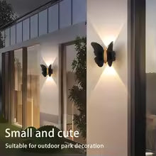 Butterfly Solar Wall Light Solar Powered Wall Light Motion Sensor Outdoor Wall Lantern Outside Yard Lamp for Garden Yard Hallway